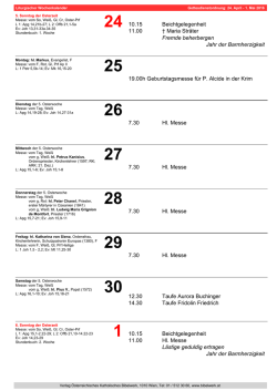 Gottesdienstordnung 24. April