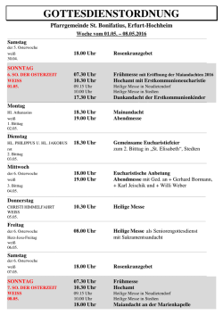 gottesdienstordnung - Pfarrgemeinde St. Bonifatius