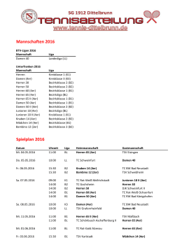 Spielplan 2016 - SG Dittelbrunn