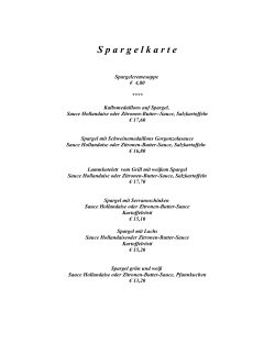 Spargelkarte - Hotel Traube in Fellbach