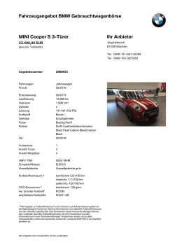 Fahrzeugangebot BMW Gebrauchtwagenbörse MINI Cooper S 3