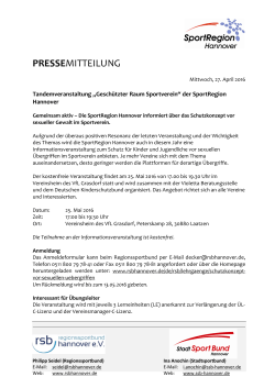 PRESSEMITTEILUNG - Welt in Hannover