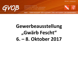 Gewerbeausstellung „Gwärb Fescht“ 6. – 8. Oktober 2017