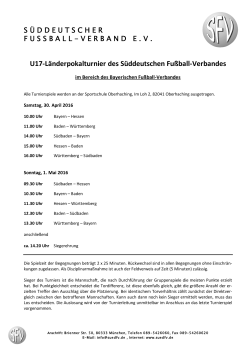U17-Länderpokalturnier des Süddeutschen Fußball-Verbandes