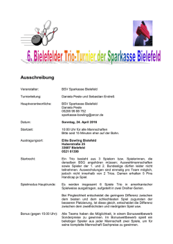 Ausschreibung - Bowlen in Berlin