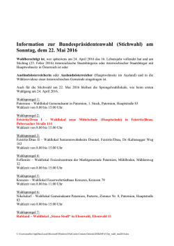 Informationen zur Stichwahl am 22.05.2016