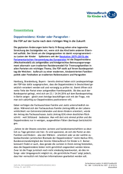 Doppelresidenz: Kinder oder Paragrafen