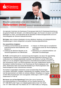 Wir suchen zunächst befristet auf zwei Jahre in Stuttgart einen