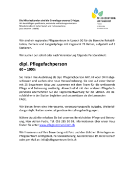 dipl. Pflegefachperson - Pflegezentrum Linthgebiet