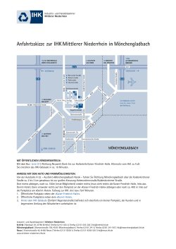 Anfahrtsskizze zur IHK Mittlerer Niederrhein in Mönchengladbach