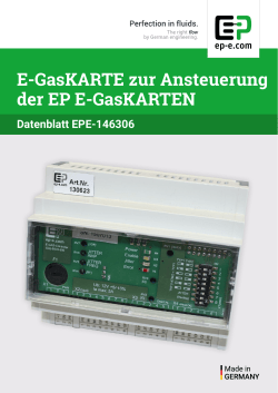 E-GasKARTE zur Ansteuerung der EP E-GasKARTEN