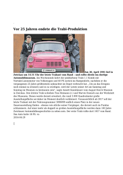 Vor 25 Jahren endete die Trabi-Produktion - Vogtland