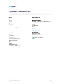 Gruppenleiterin / Gruppenleiter (80-100%)