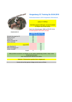 Horgenberg CC Training Sa 30.04.2016