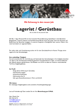 Lagerist / Gerüstbau - Bau+Agro Personal AG