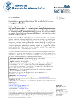 Pressemitteilung zum - Bayerische Akademie der