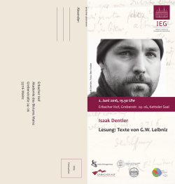 Infoblatt zur Lesung mit Anmeldung - Leibniz