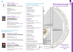 Programm Kirchenmusik Frühjahr Sommer 2016