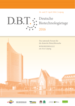 Programm der Deutschen Biotechnologietage 2016