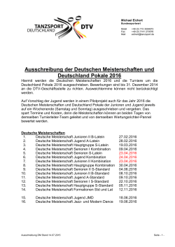 Ausschreibung der Deutschen Meisterschaften und Deutschland