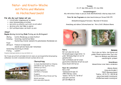Natur- und Kreativ-Woche mit Petra und Melanie im Hochschwarzwald