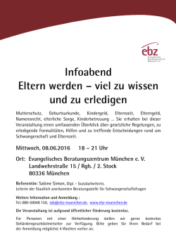 Infoabend Eltern werden &ndash; viel zu wissen und zu erledigen