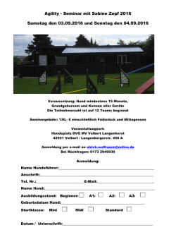 4.9.2016 Agility-Seminar mit Sabine Zepf