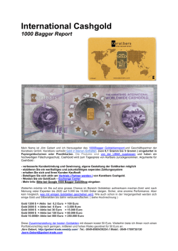 1000 Bagger CashGold Flyer - THE 1000-BAGGER REPORT