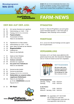 farM-neWS - Jugendfarm Stammheim