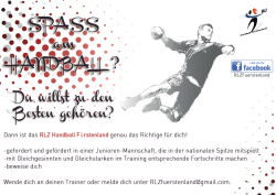 Spass am Handball RLZ Handball Fürstenland