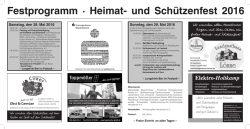 Festprogramm &middot; Heimat- und Sch&uuml;tzenfest 2016