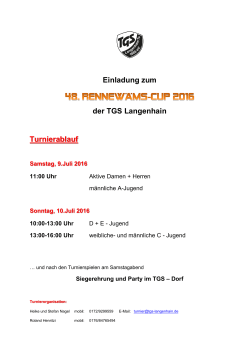 Einladung zum der TGS Langenhain Turnierablauf - Handball