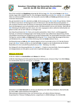 des Kanuclubs Bruchm&uuml;hlen vom 04. bis 08. Mai 2016
