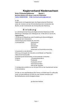 Einladung zur JHV 2016 - Kreiskeglerverband Rotenburg/Wümme