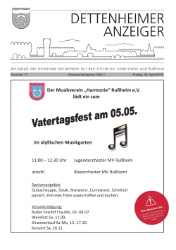 Der Musikverein „Harmonie“ Rußheim eV lädt ein