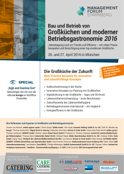 Gro&szlig;k&uuml;chen und moderner Betriebsgastronomie 2016