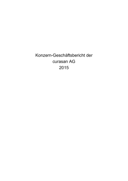 Konzern-Geschäftsbericht der curasan AG 2015