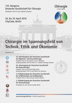 Chirurgie im Spannungsfeld von Technik, Ethik und Ökonomie
