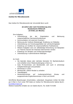 Institut f&uuml;r Mikro&ouml;konomik Das Institut f&uuml;r Mikro&ouml;konomik der