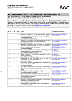 Bachelorarbeiten - Institut für Materialprüfung, Werkstoffkunde und