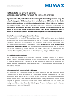 HUMAX startet ins Ultra HD-Zeitalter