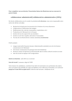 collaborateur administratif/collaboratrice administrative (30%)