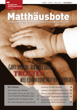 Ausgabe 02 / 2016 - Evangelische Matthäusgemeinde Münster