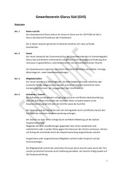 Statuten - Gewerbe Linthal