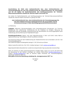 InstitutsreferentIn IIIa KV, Institut für Nachrichtentechnik und
