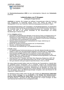 Leiter/in von IT-Gruppen - Ltg. d. Gruppe Service- (E 10 TV-H)