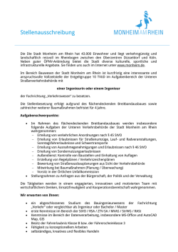 Stellenausschreibung - Stadt Monheim am Rhein
