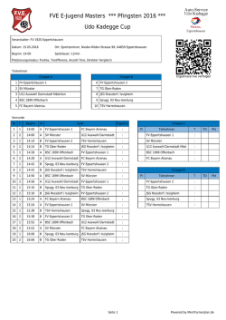 FVE E-Jugend Masters *** Pfingsten 2016 *** Udo Kadegge Cup