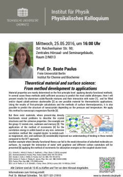 Institut für Physik Physikalisches Kolloquium
