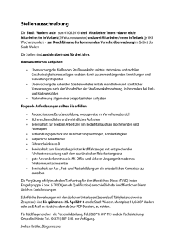 Stellenausschreibung